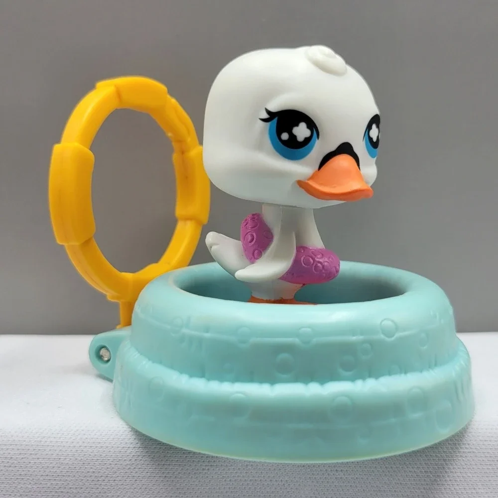 Littlest Pet Shop Mcdonalds Duck Figure With Blue Pool & Yellow Clip Hasbro